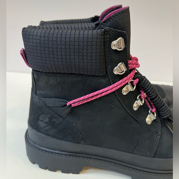 NWOT Timberland Black Leather Boots with Pink and Black Lace Options Included - Picture 6 of 15